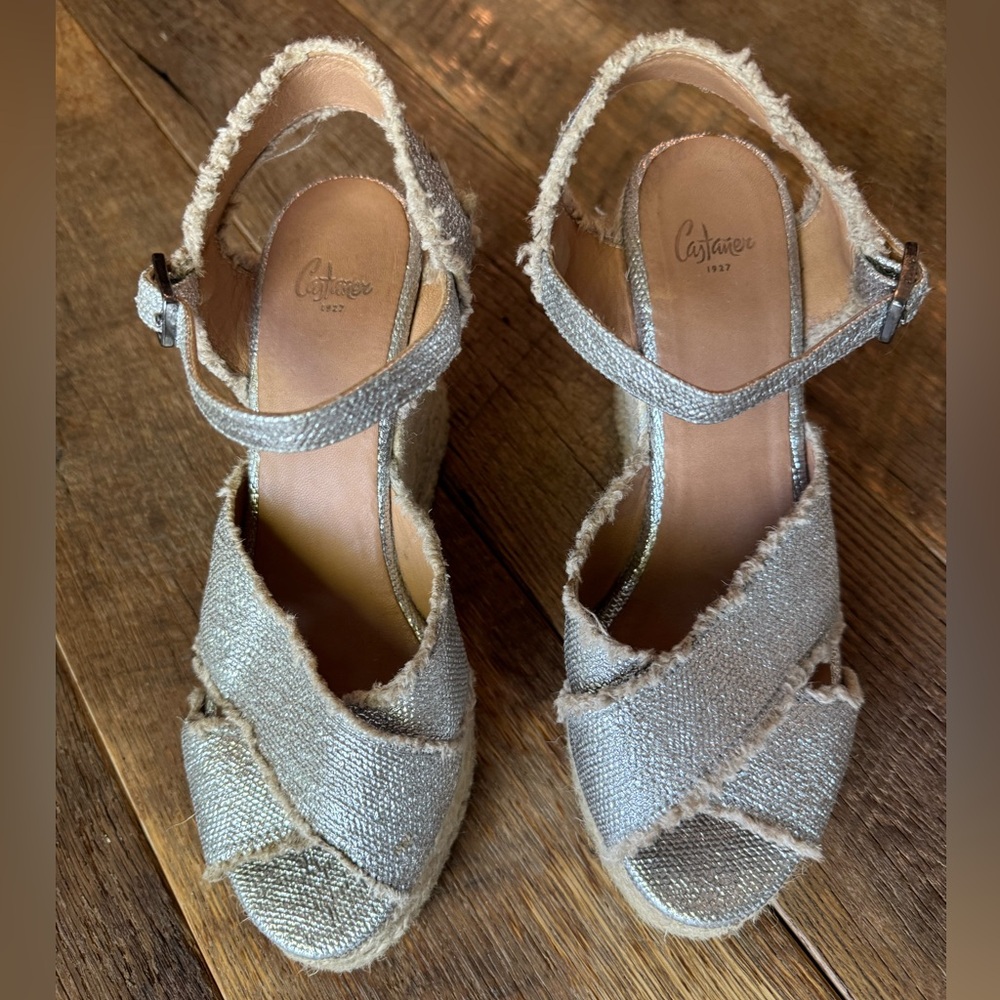 Castaner Women's Silver Espadrille Sandals
